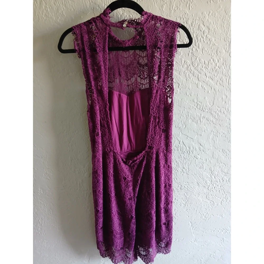 Free People Magenta Lace Midi Dress